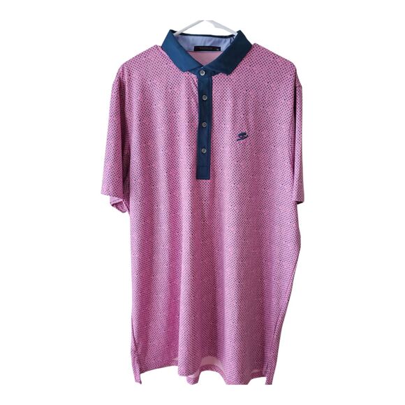 GREYSON Men's XL Plus Or Minus Polo Shirt Wild Rose Pink Golf Performance NWT - Picture 2 of 12